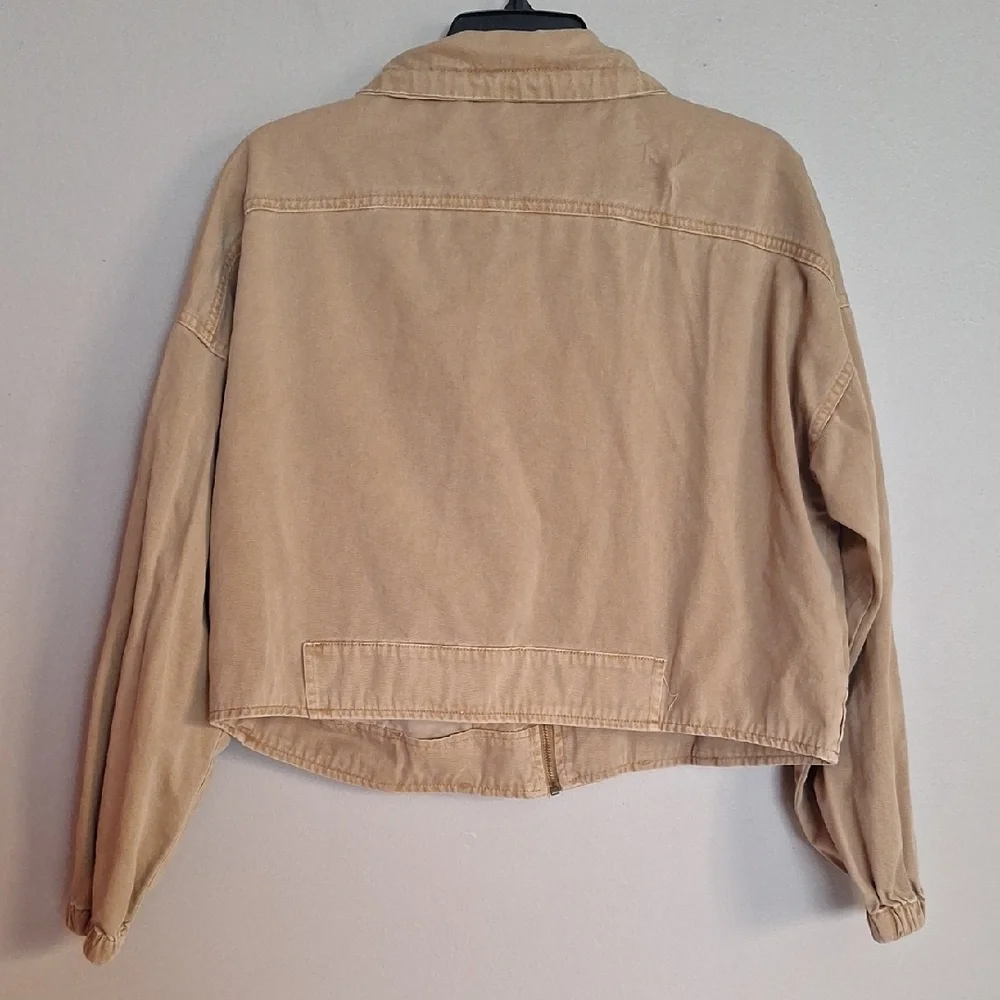 Tan Zip Up Jacket - Picture 2 of 4
